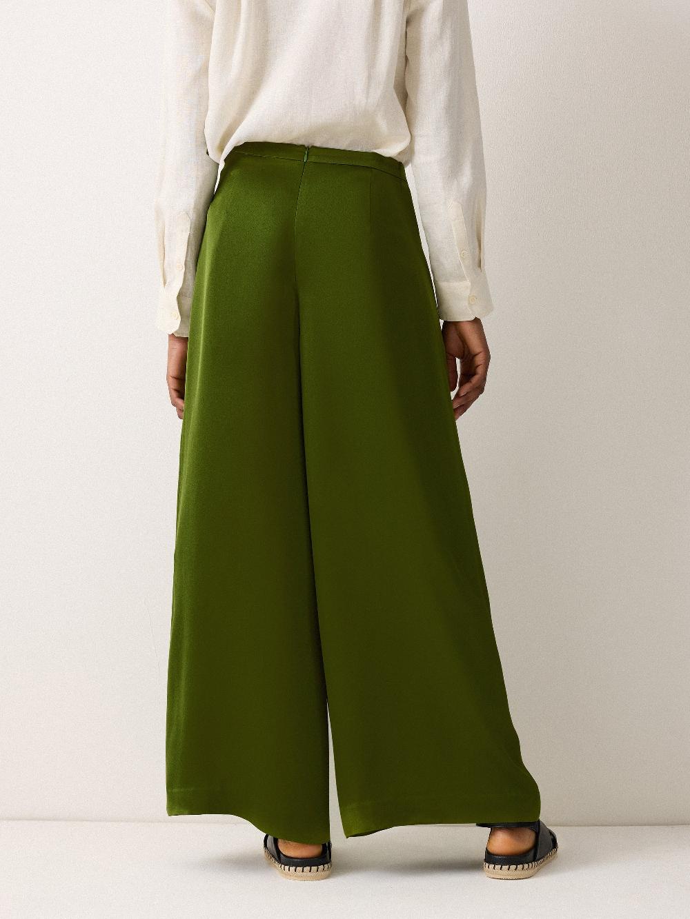 Jigsaw Wrap Palazzo Trousers Green