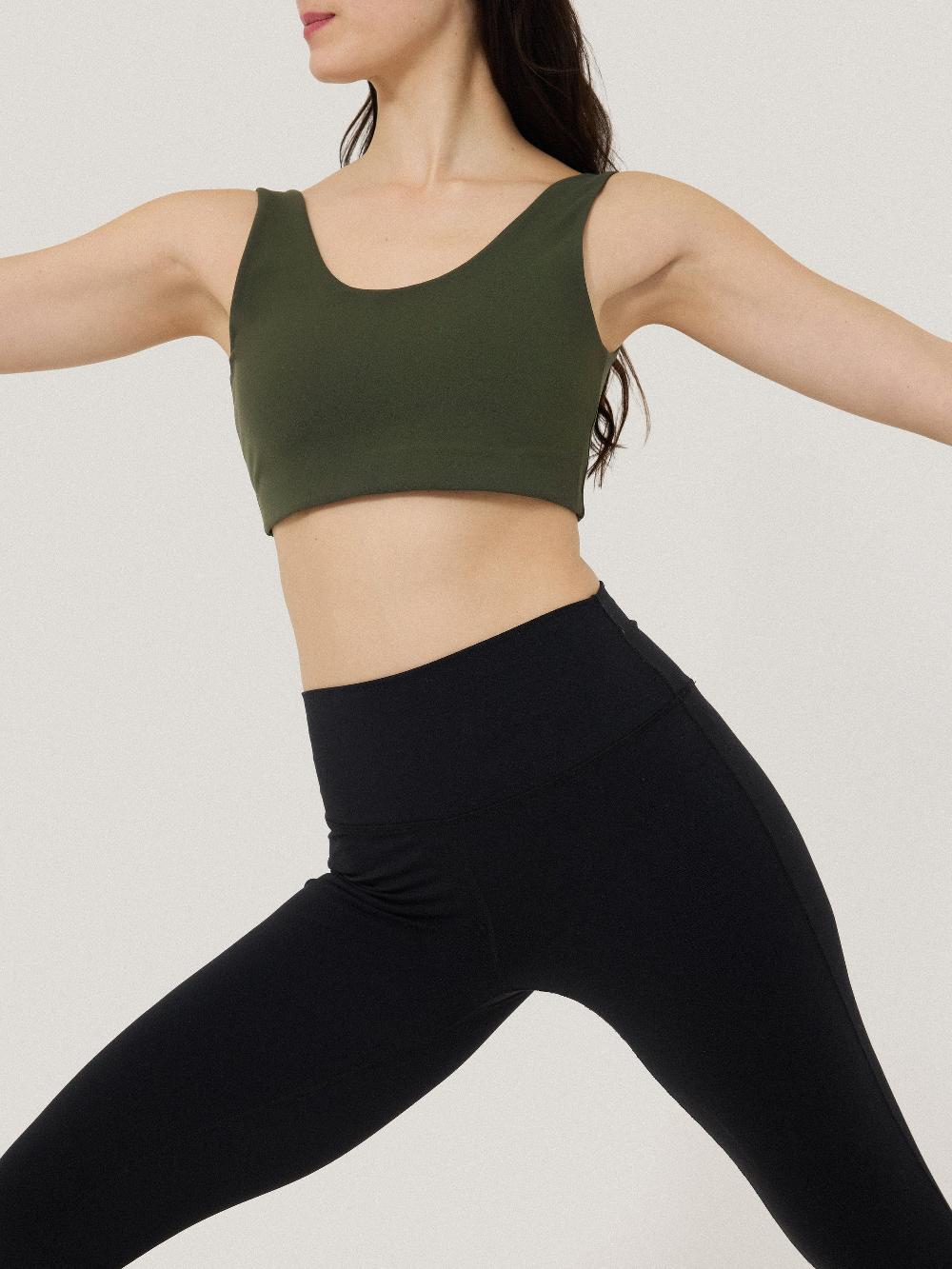 Jigsaw Yoga Crop Top Khaki