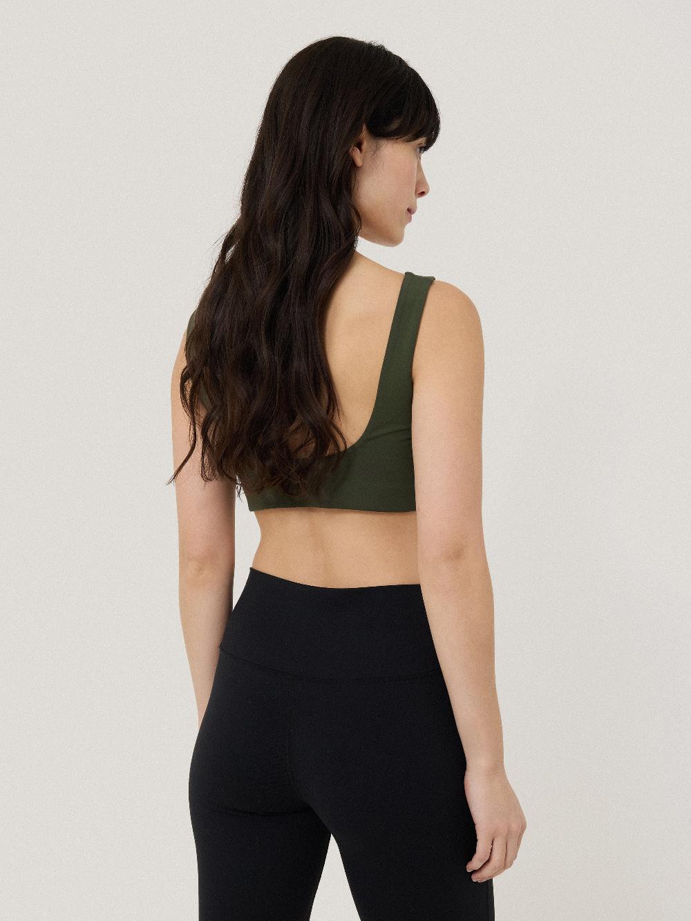 Jigsaw Yoga Crop Top Khaki