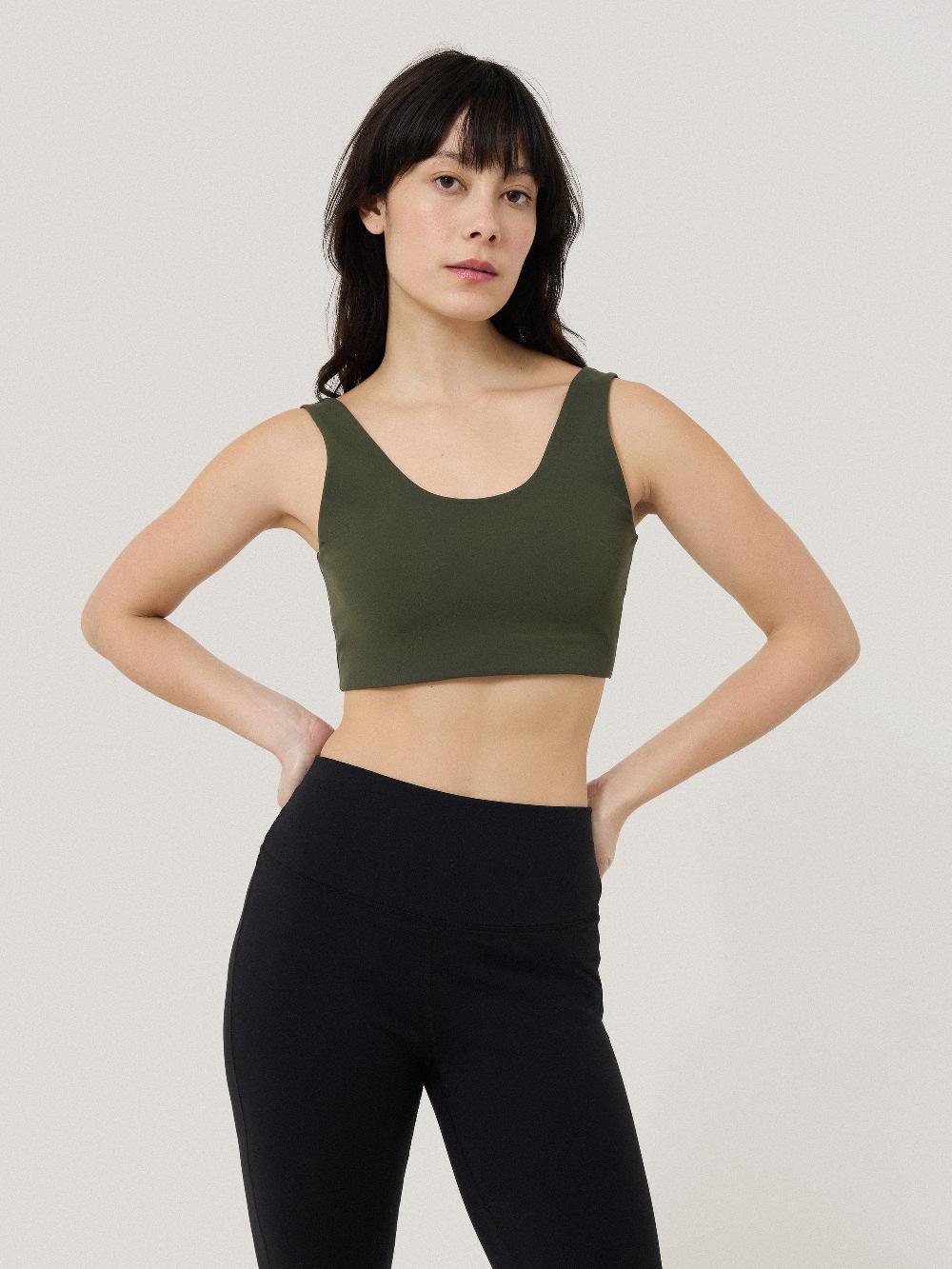 jigsaw Yoga Crop Top Khaki