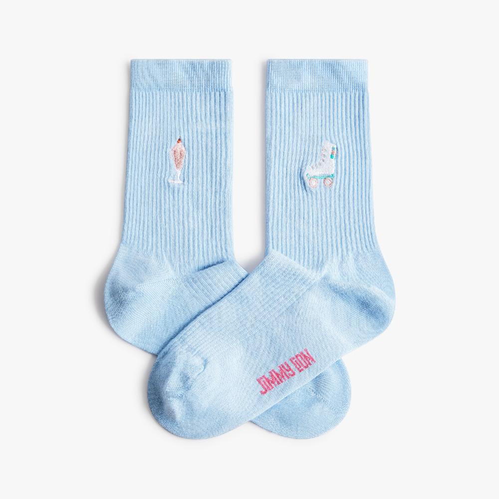 jimmy lion Embroidered Socks for Women Rollin' Ice Cream
