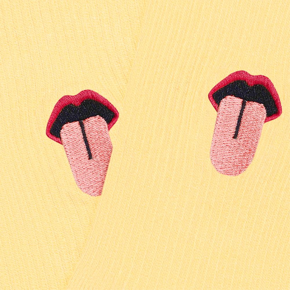 Jimmy Lion Embroidered Socks For Women Mouth