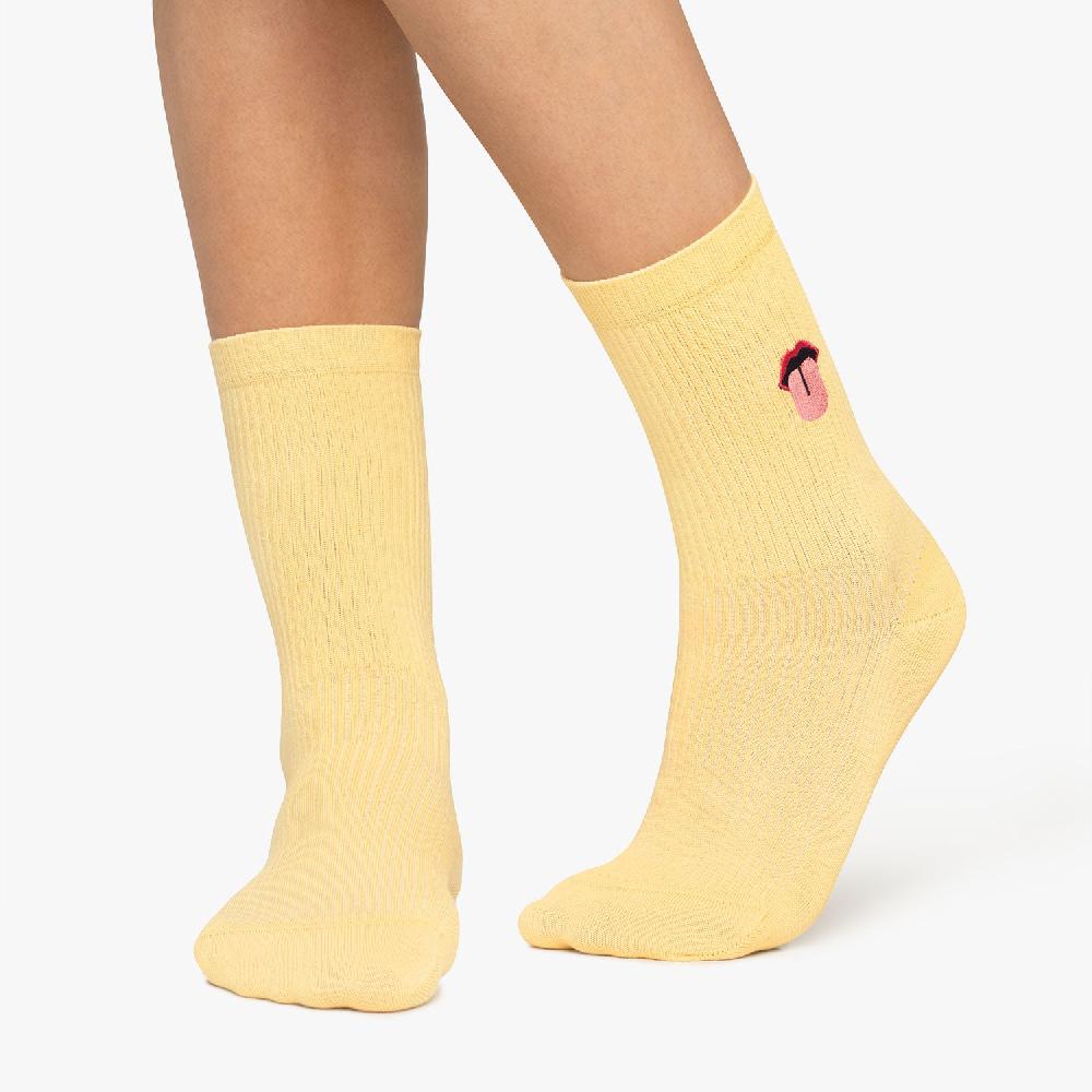 Jimmy Lion Embroidered Socks For Women Mouth