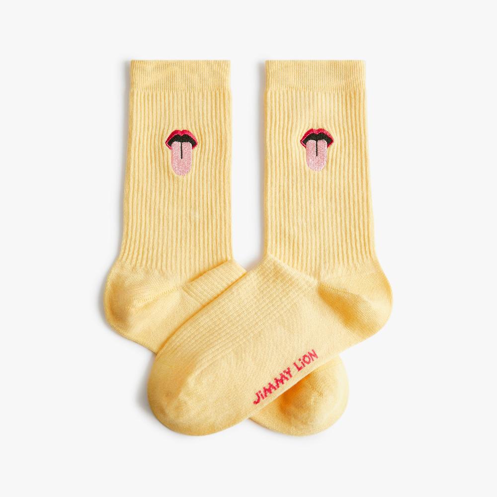 jimmy lion Embroidered Socks for Women Mouth