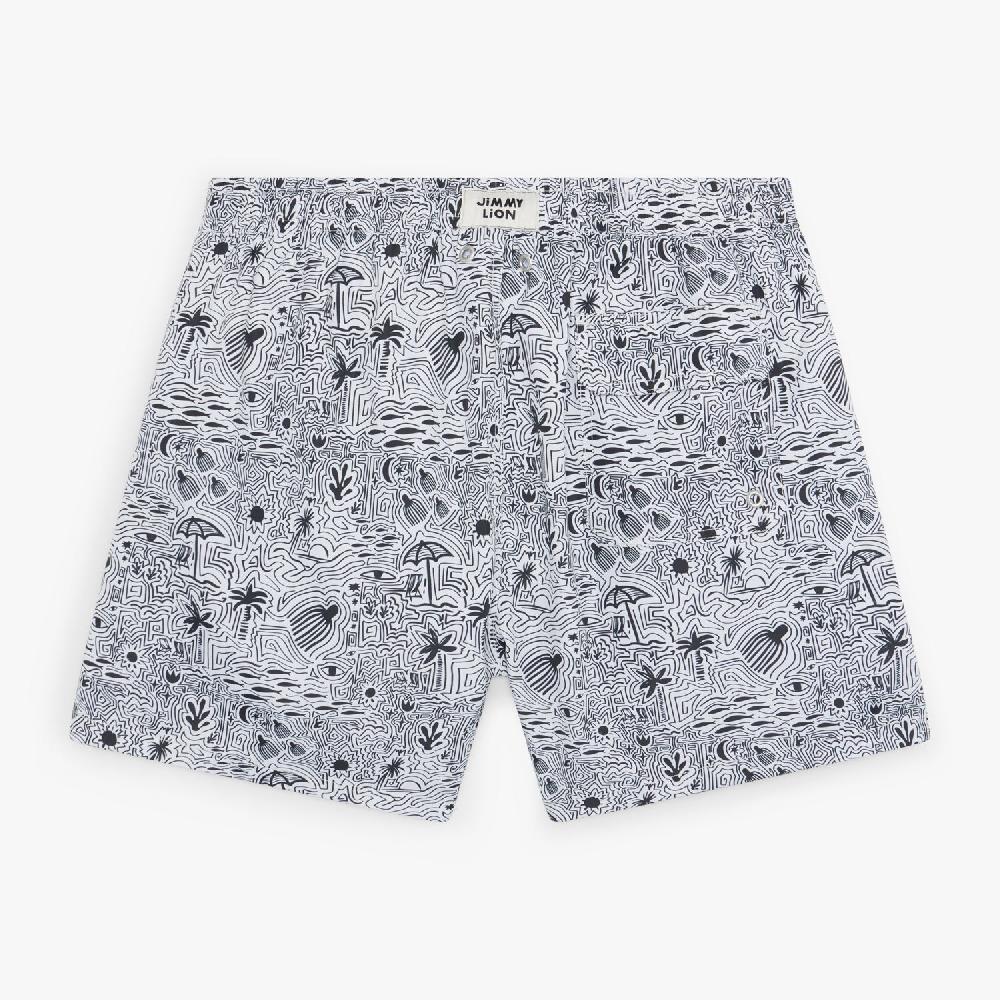 Jimmy Lion Men's Swim Shorts Beach Journal