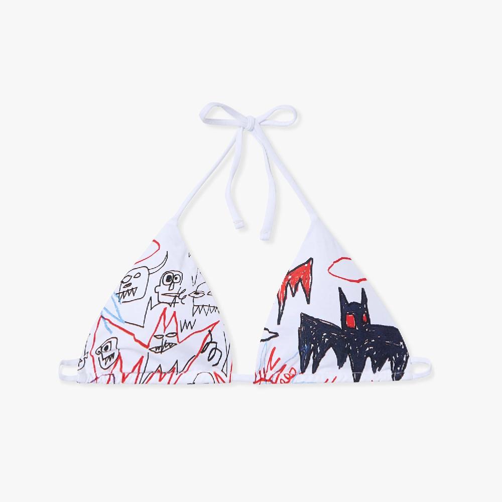 jimmy lion Women's Bikini Top Basquiat Batman