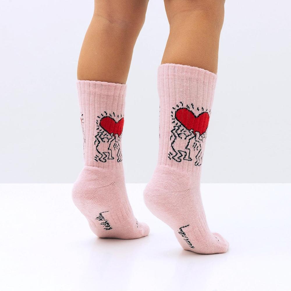 Jimmy Lion Kids' Socks Athletic Keith Haring Heart Keith Haring X Jimmy Lion