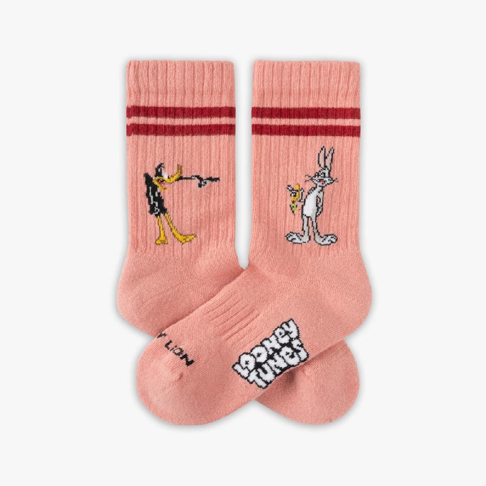jimmy lion Kids Socks Kids Athletic Daffy vs Bugs Pink Looney Tunes x Jimmy Lion