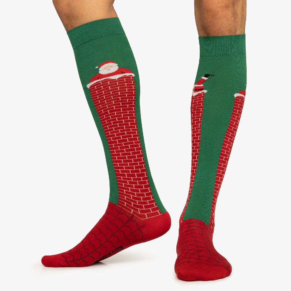 Jimmy Lion Knee-High Christmas Socks KH Santa's Stuck