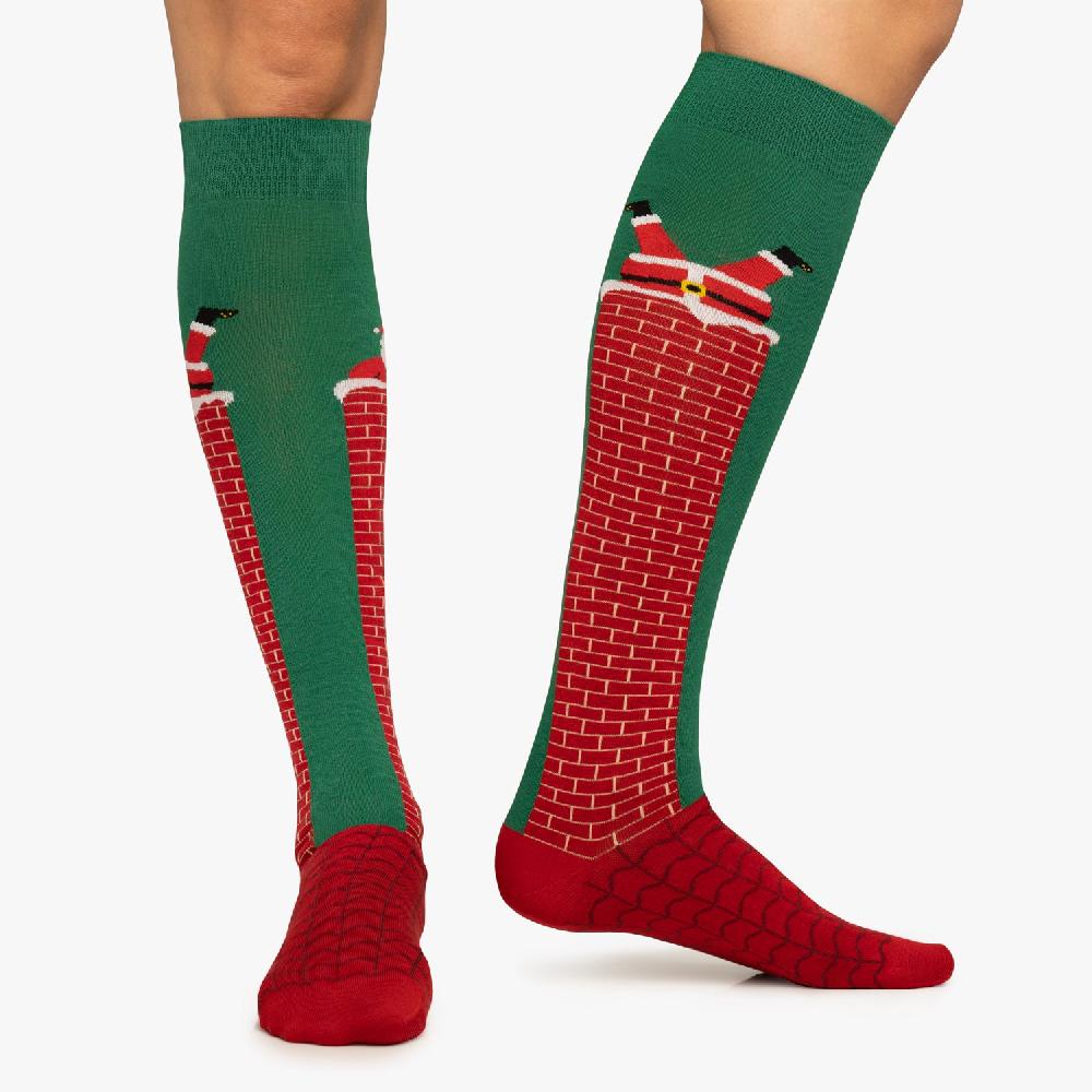 Jimmy Lion Knee-High Christmas Socks KH Santa's Stuck
