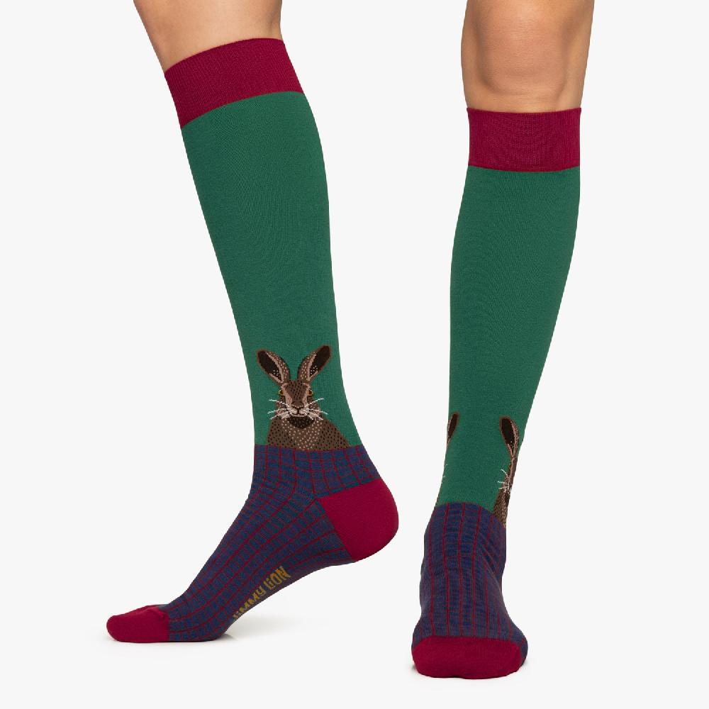 Jimmy Lion Knee High Socks For Men And Women KH L Hare Head Design L Jimmy Lion