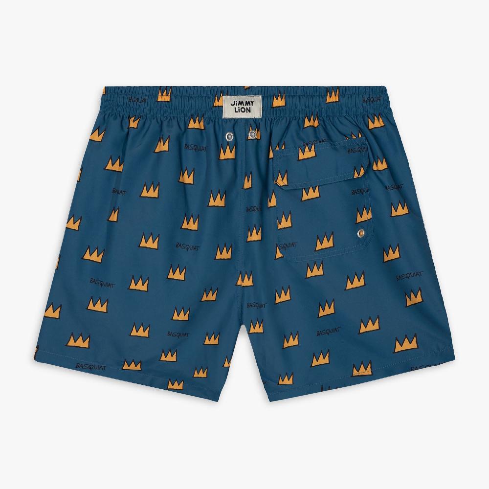 Jimmy Lion Men's Swim Shorts Basquiat Crown Basquiat X Jimmy Lion