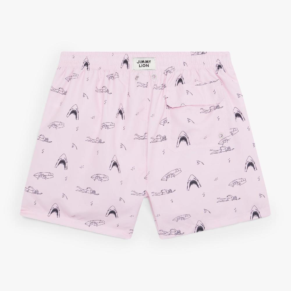 Jimmy Lion Men's Swim Shorts Shark And Swimmer Jaws X Jimmy Lion