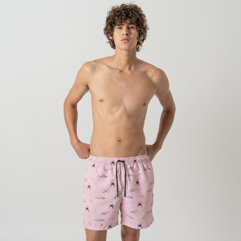 Jimmy Lion Men's Swim Shorts Shark And Swimmer Jaws X Jimmy Lion
