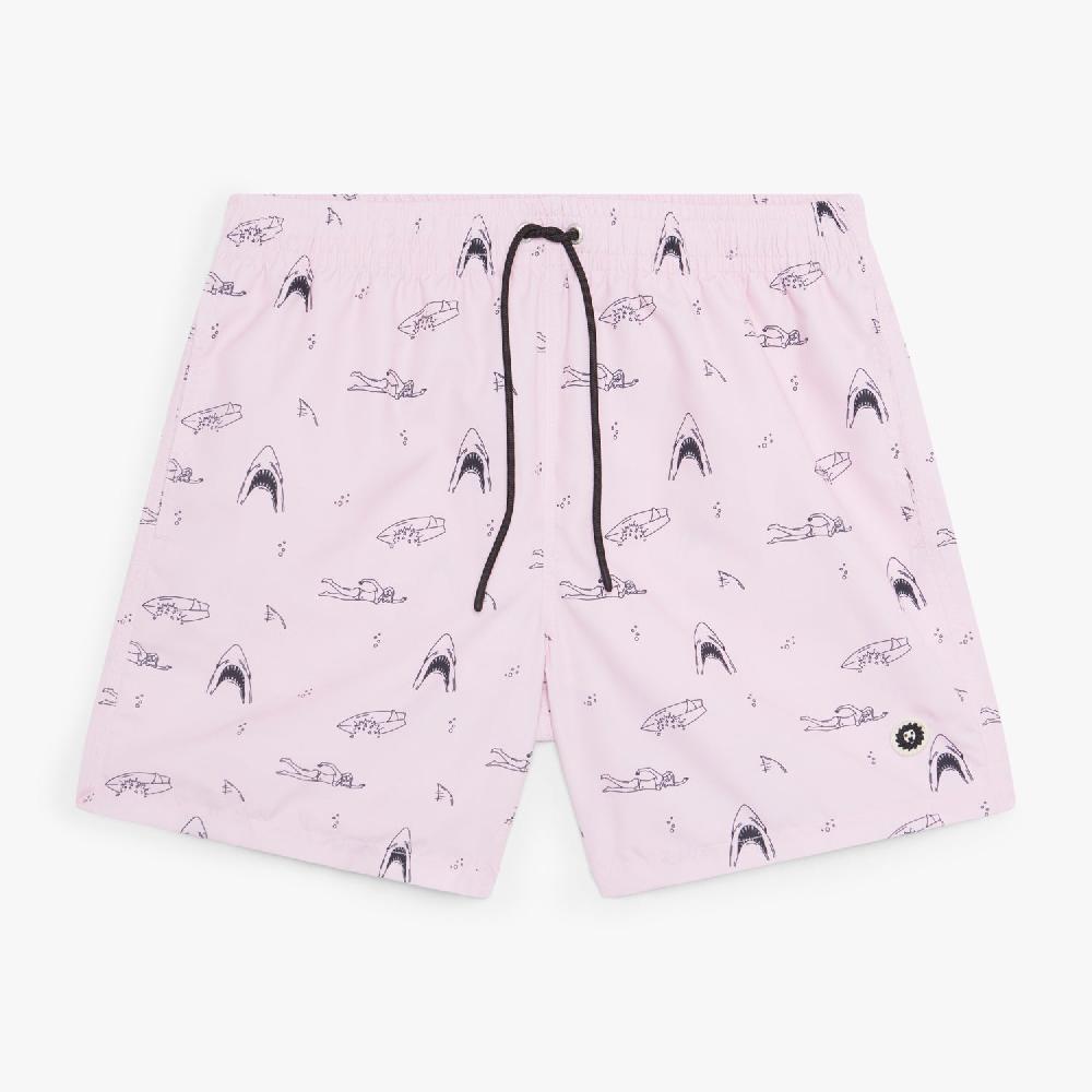 jimmy lion Men's Swim Shorts Shark and Swimmer Jaws x Jimmy Lion
