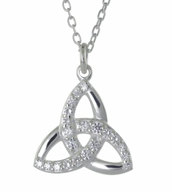 jmh 2299 Trinity Pendant with Choice of Green or White Stones