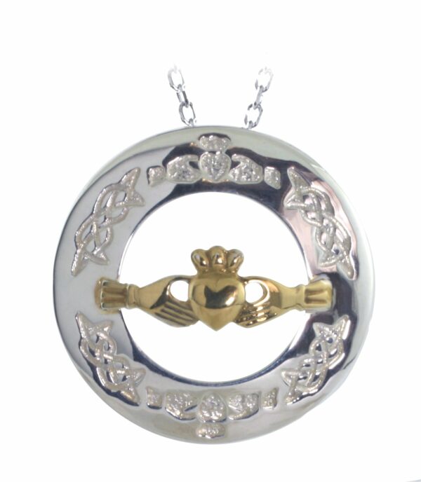 jmh 8252 Claddagh Pendant with goldplated claddagh centre