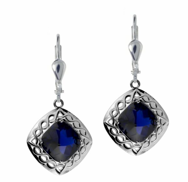 Jmh Cable Weave Blue Or Green Quartz Doublet Drop Earrings - 7178 JMH Jewellery