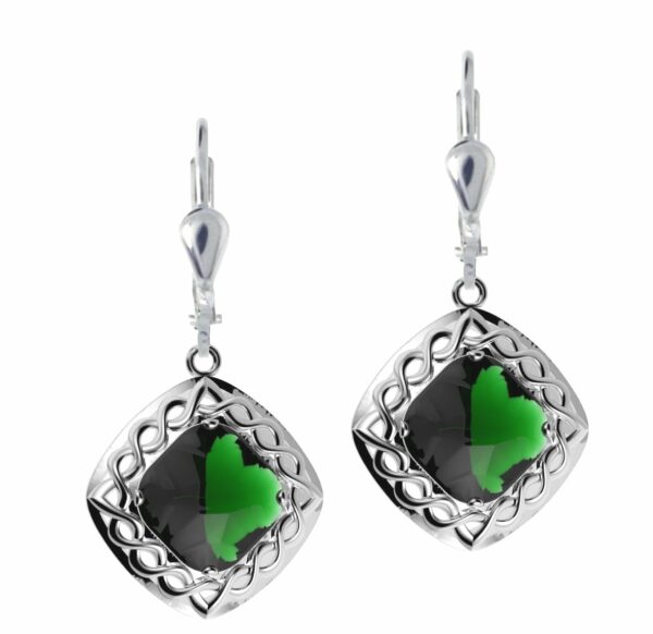 jmh Cable Weave Blue or Green Quartz Doublet Drop earrings - 7178 JMH Jewellery