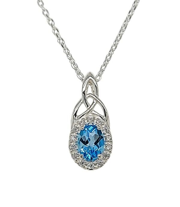 Jmh Celtic Gemstone Pendant With Choice Of Gems - 2162 Blue JMH Jewellery