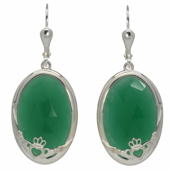jmh Claddagh Earrings Choose Green Onyx or Sodalite - 8760