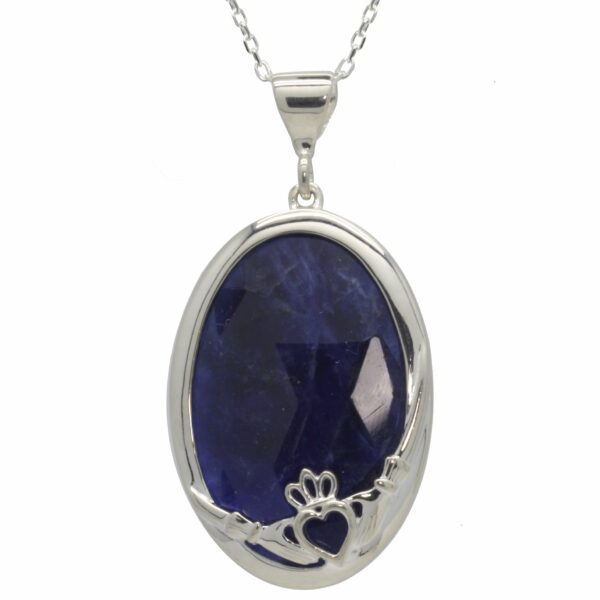 Jmh Claddagh Pendant Choose Green Onyx Or Sodalite - 8260