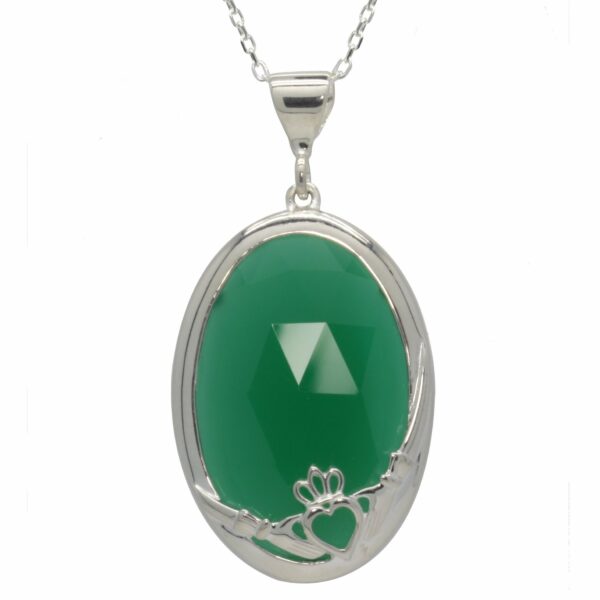 jmh Claddagh Pendant Choose Green Onyx or Sodalite - 8260
