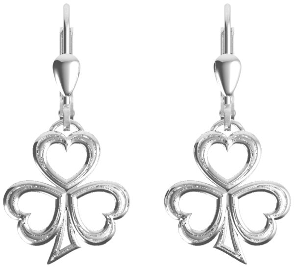 jmh Etched finish shamrock earrings - 7181 JMH Jewellery