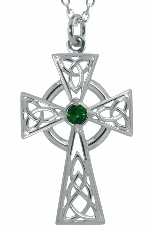 jmh Filagree Irish High Cross with Green CZ 6011 JMH Jewellery jmh Filagree Irish High Cross with Green CZ 6011 JMH Jewellery