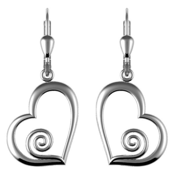 jmh Heart drop earrings with spiral detail - 7182 JMH Jewellery