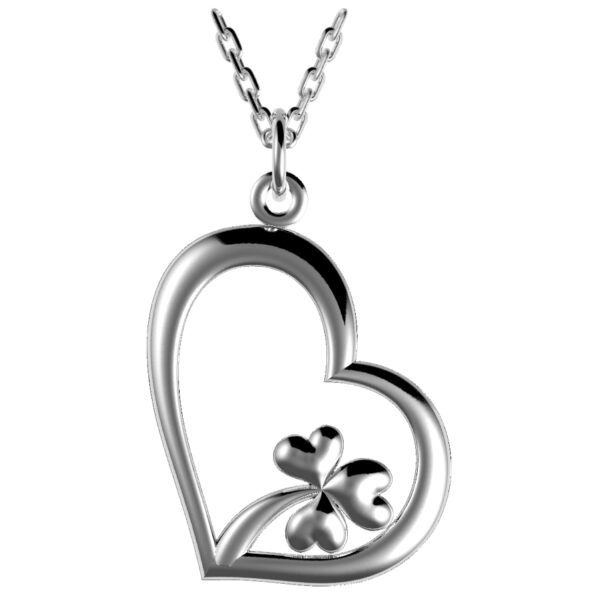 jmh Heart pendant with shamrock detail - 2513 JMH Jewellery