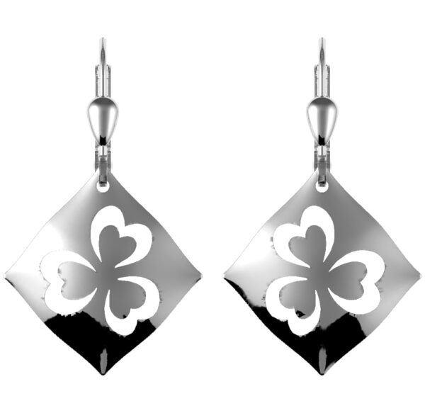 jmh Highly polished cut out shamrock earrings - 7183 JMH Jewellery