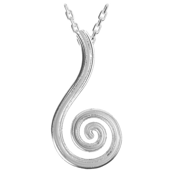 jmh 2504 Silver Etched Spiral Pendant