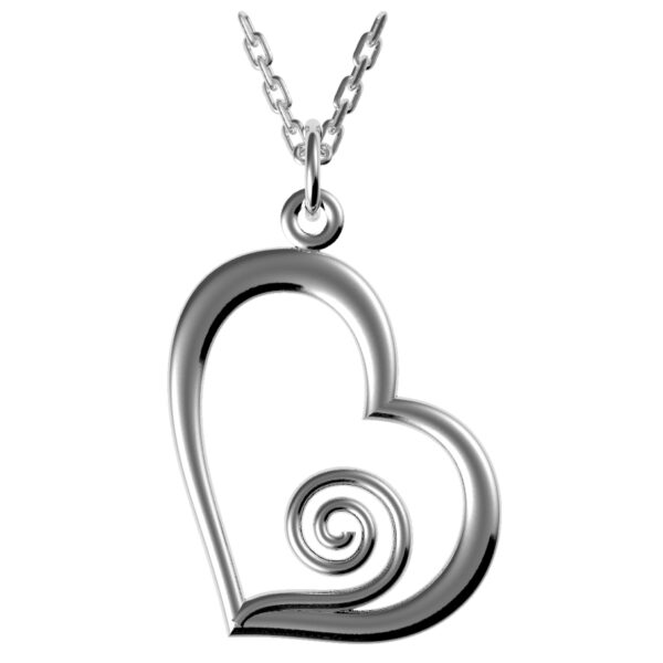 jmh 2514 Heart pendant with Spiral detail