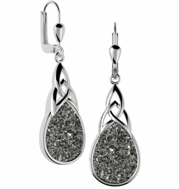 Jmh 7152 Trinity Knot Drusy Earrings JMH Jewellery
