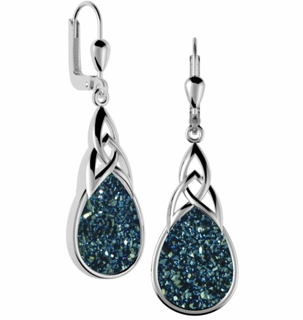 jmh 7152 Trinity Knot Drusy Earrings JMH Jewellery