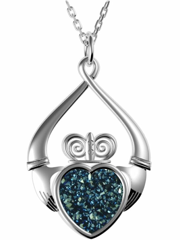 Jmh 8253 Claddagh Drusy Pendant