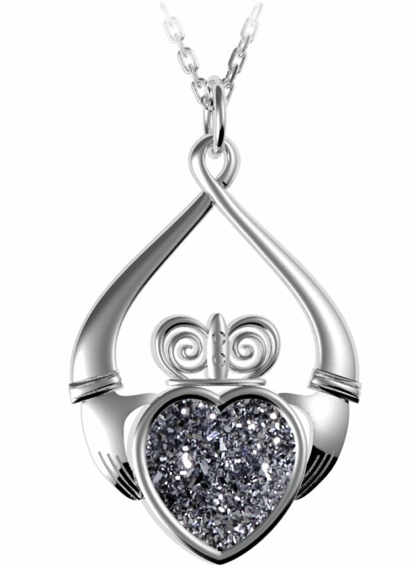Jmh 8253 Claddagh Drusy Pendant