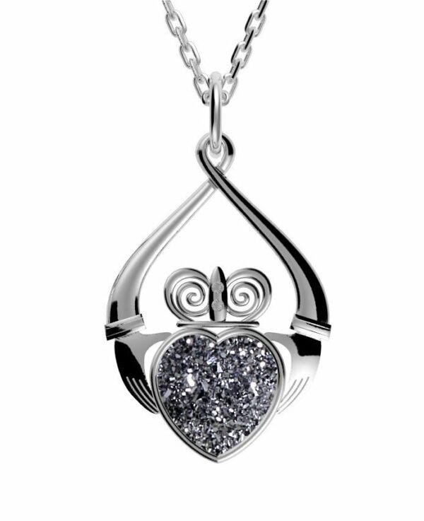Jmh 8254 Claddagh Drusy Pendant