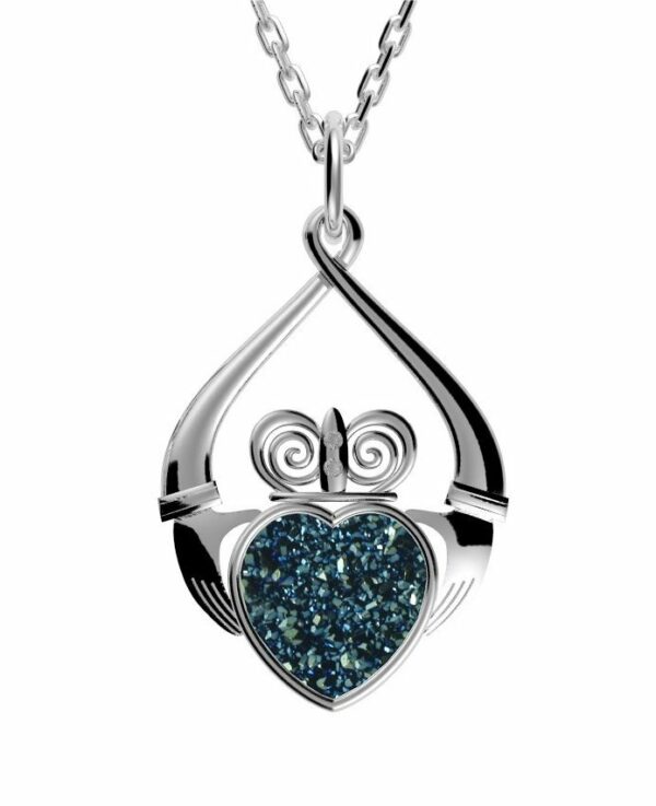jmh 8254 Claddagh Drusy Pendant