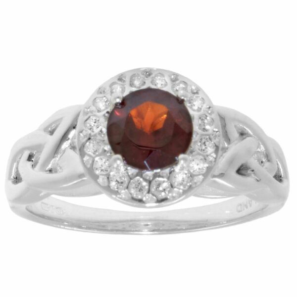 jmh Garnet and CZ Halo Ring 1164