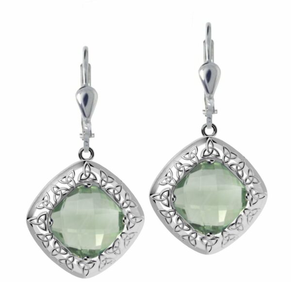 jmh Green Amethyst Trinity Knot Earrings 7172