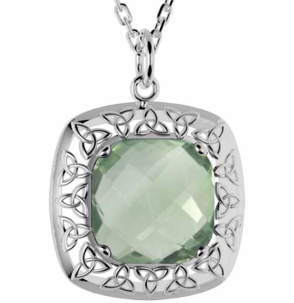 jmh Green Amethyst Trinity Knot Pendant 2524