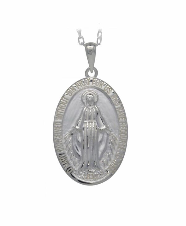 Jmh Medium Miraculous Medal Sterling Silver 6052