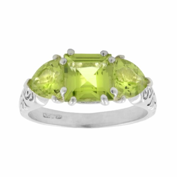 jmh Peridot 3 stone Celtic Ring 1168