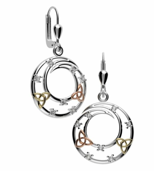 jmh Tri Colour Celtic Earrings - 7154 JMH Jewellery