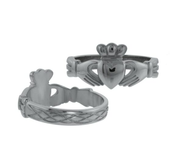 jmh Maids Claddagh Ring with Celtic Weave Band- 8129 JMH Jewellery