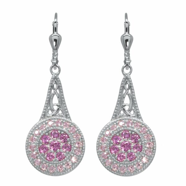 Jmh Rhodium Plated Sterling Silver Celtic Elegance Earrings 7200
