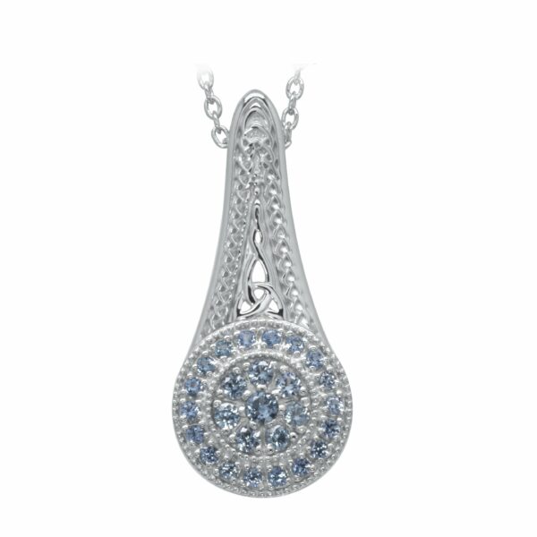 Jmh Rhodium Plated Sterling Silver Celtic Elegance Pendant 2555