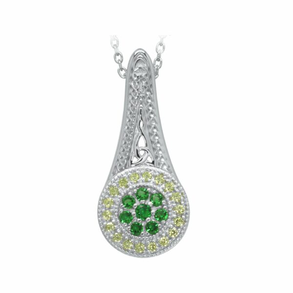 Jmh Rhodium Plated Sterling Silver Celtic Elegance Pendant 2555
